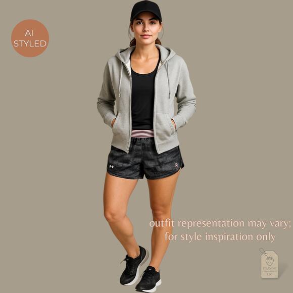 Under Armour Women’s Running Shorts Black Pink Waistband – Breast Cancer Ribbon - Picture 7 of 7